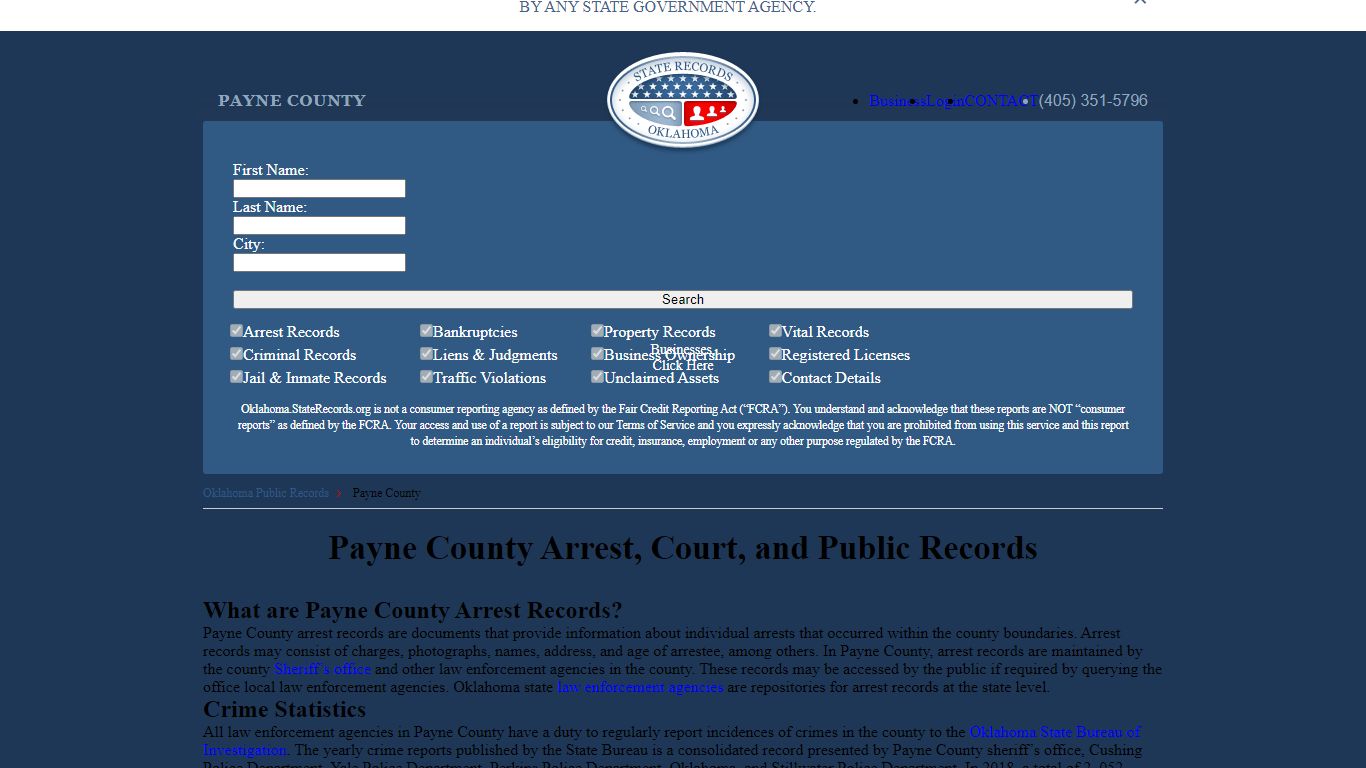 Payne County Arrest, Court, and Public Records